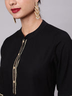 Aks Ethnic Motifs Printed Mandarin Collar Straight Kurta With Trousers | Grocsy