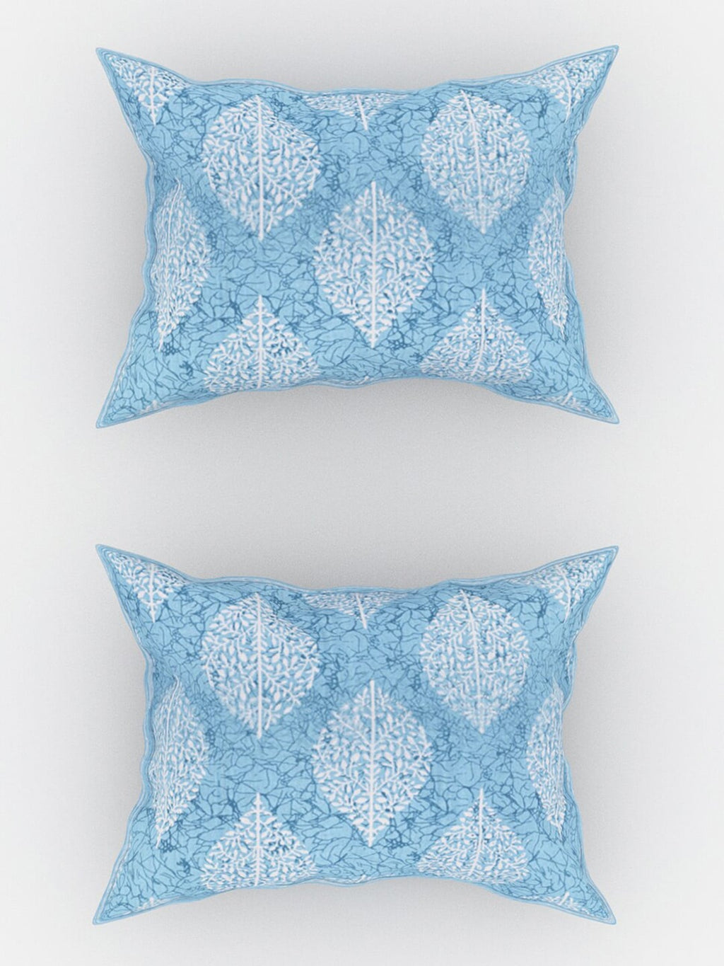 Urban Magic Blue Ethnic Motifs Printed Cotton 104 TC Queen Bedsheet With 2 Pillow Covers | Grocsy