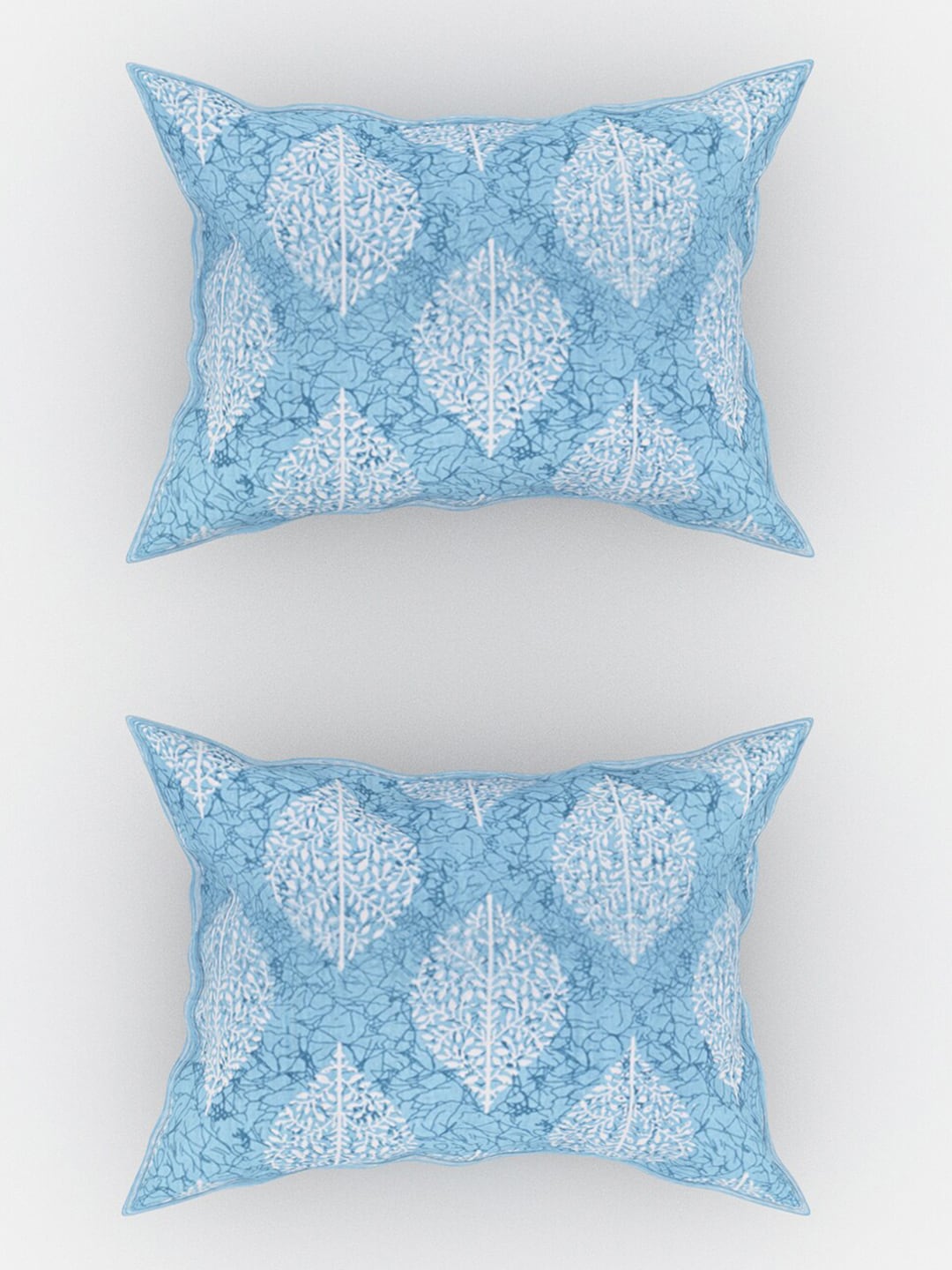 Urban Magic Blue Ethnic Motifs Printed Cotton 104 TC Queen Bedsheet With 2 Pillow Covers | Grocsy