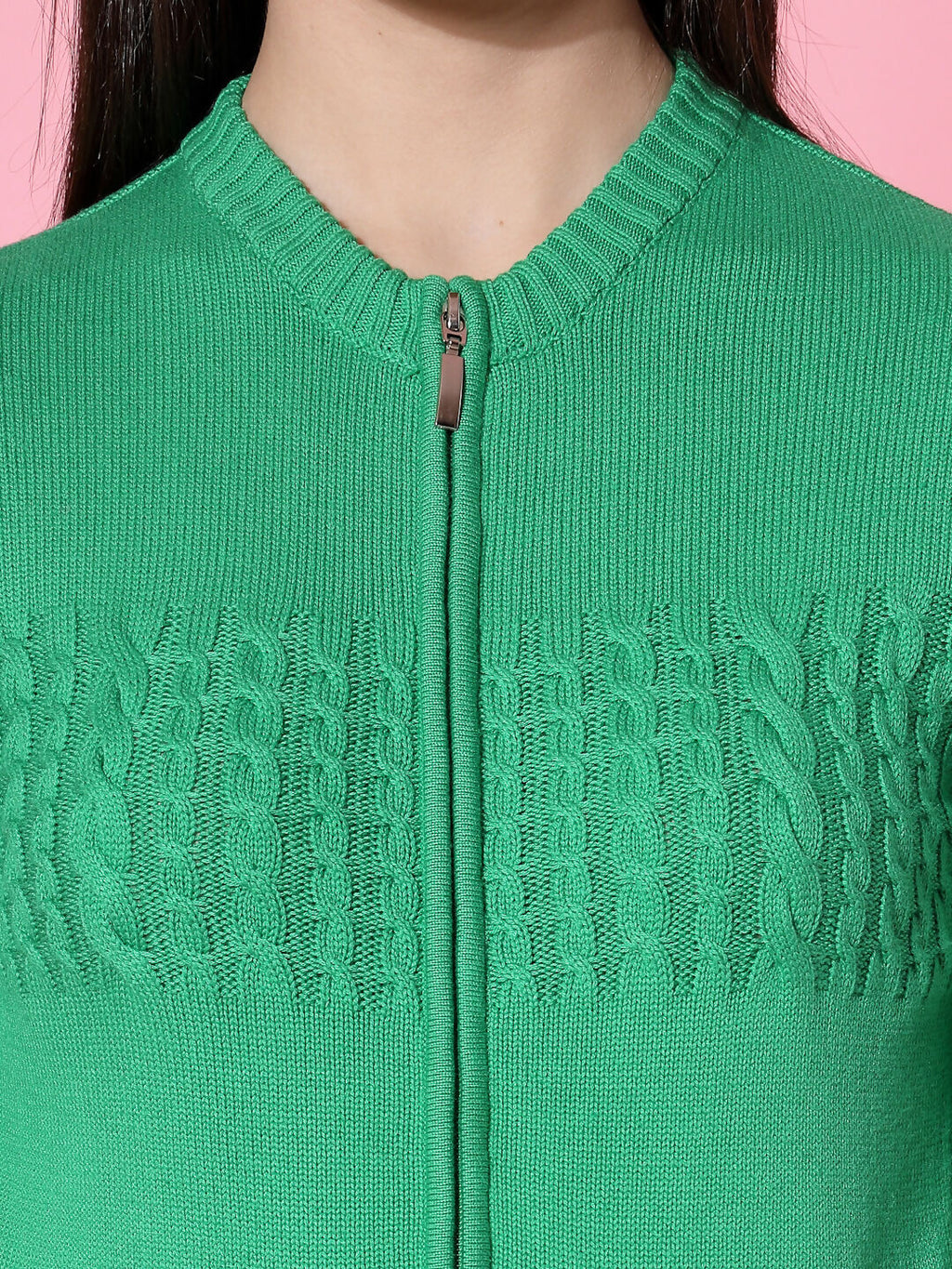 Women Winter Green Cotton Cardigan - Wool Trees | Grocsy