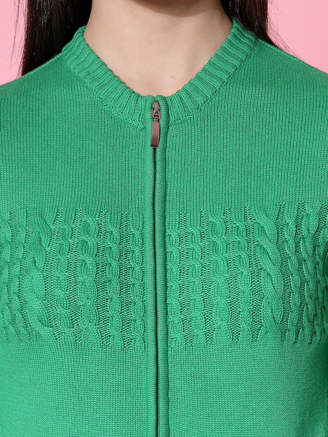 Women Winter Green Cotton Cardigan - Wool Trees | Grocsy