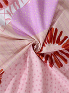 BOMBAY DYEING Serenita Pink Printed Cotton 144 TC King Bedsheet with 2 Pillow Covers | Grocsy