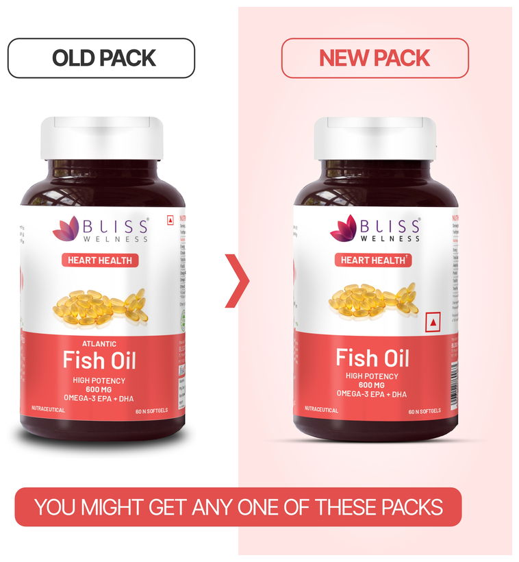 Bliss Welness Heart Health Arctic Fish Oil High Potency Omega-3 Softgel Capsule | Grocsy