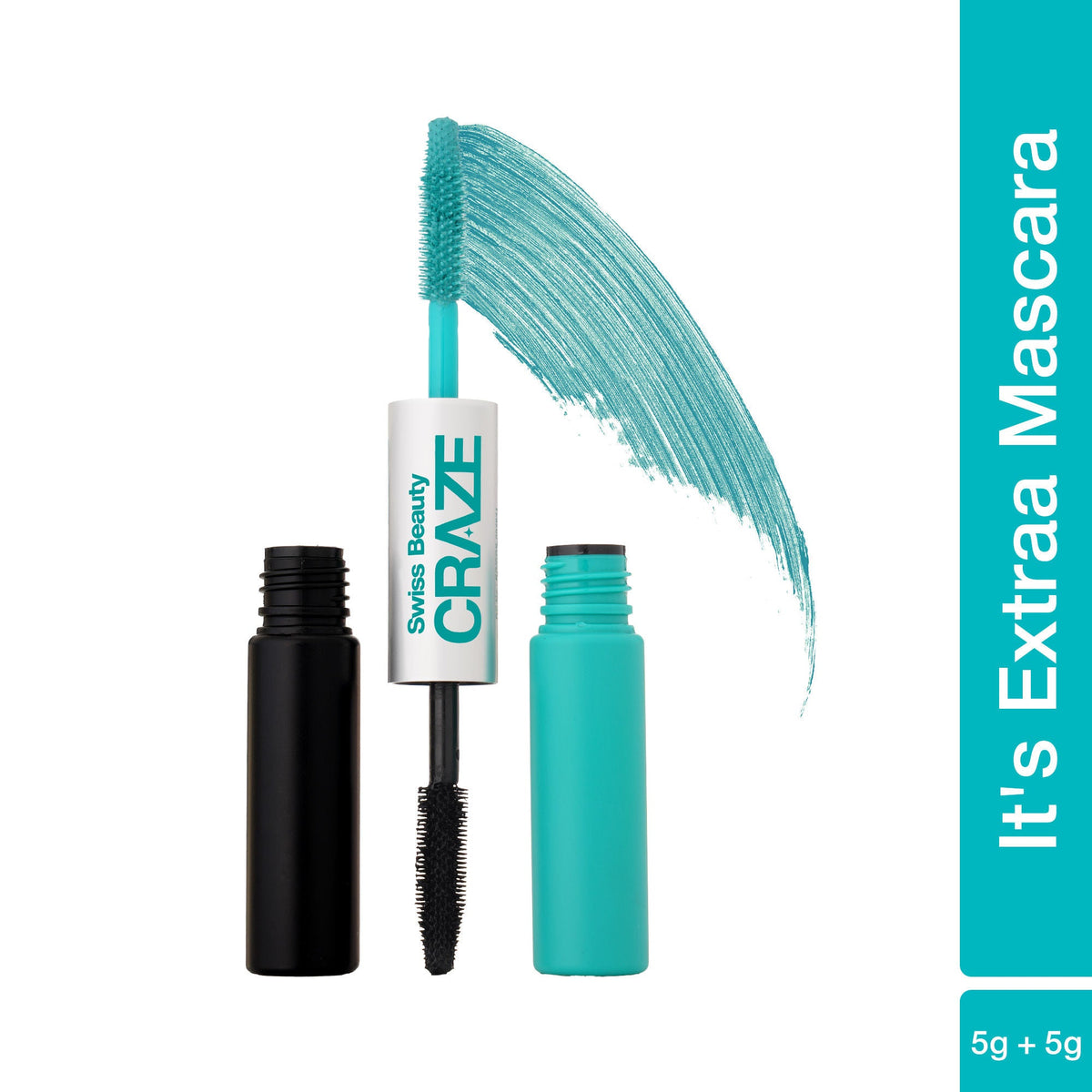 Swiss Beauty Craze It's Extraa Dual Non Flaky Mascara - 4 Teal Vibes | Grocsy