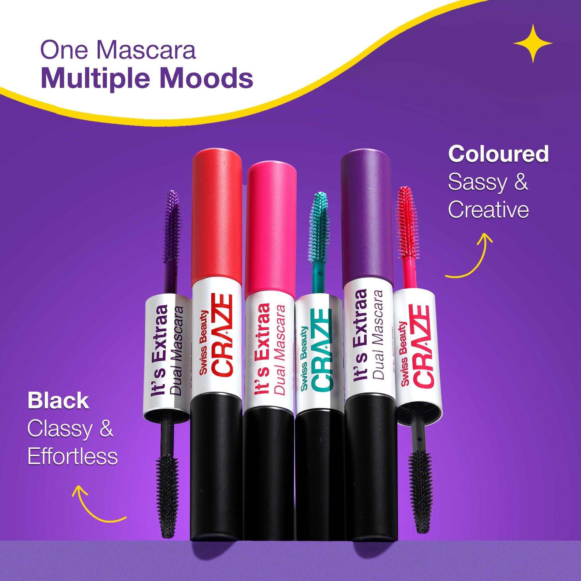 Swiss Beauty Craze It's Extraa Dual Non Flaky Mascara - 4 Teal Vibes | Grocsy
