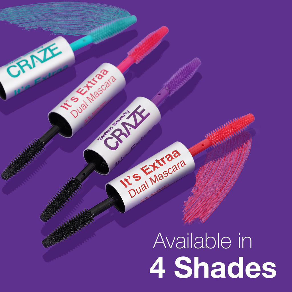 Swiss Beauty Craze It's Extraa Dual Non Flaky Mascara - 4 Teal Vibes | Grocsy