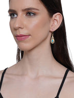Shoshaa Green Gold-Polished Handcrafted Classic Drop Earrings | Grocsy