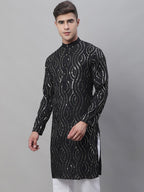 Sojanya Sequined Mandarin Collar Pure Cotton Kurta | Grocsy