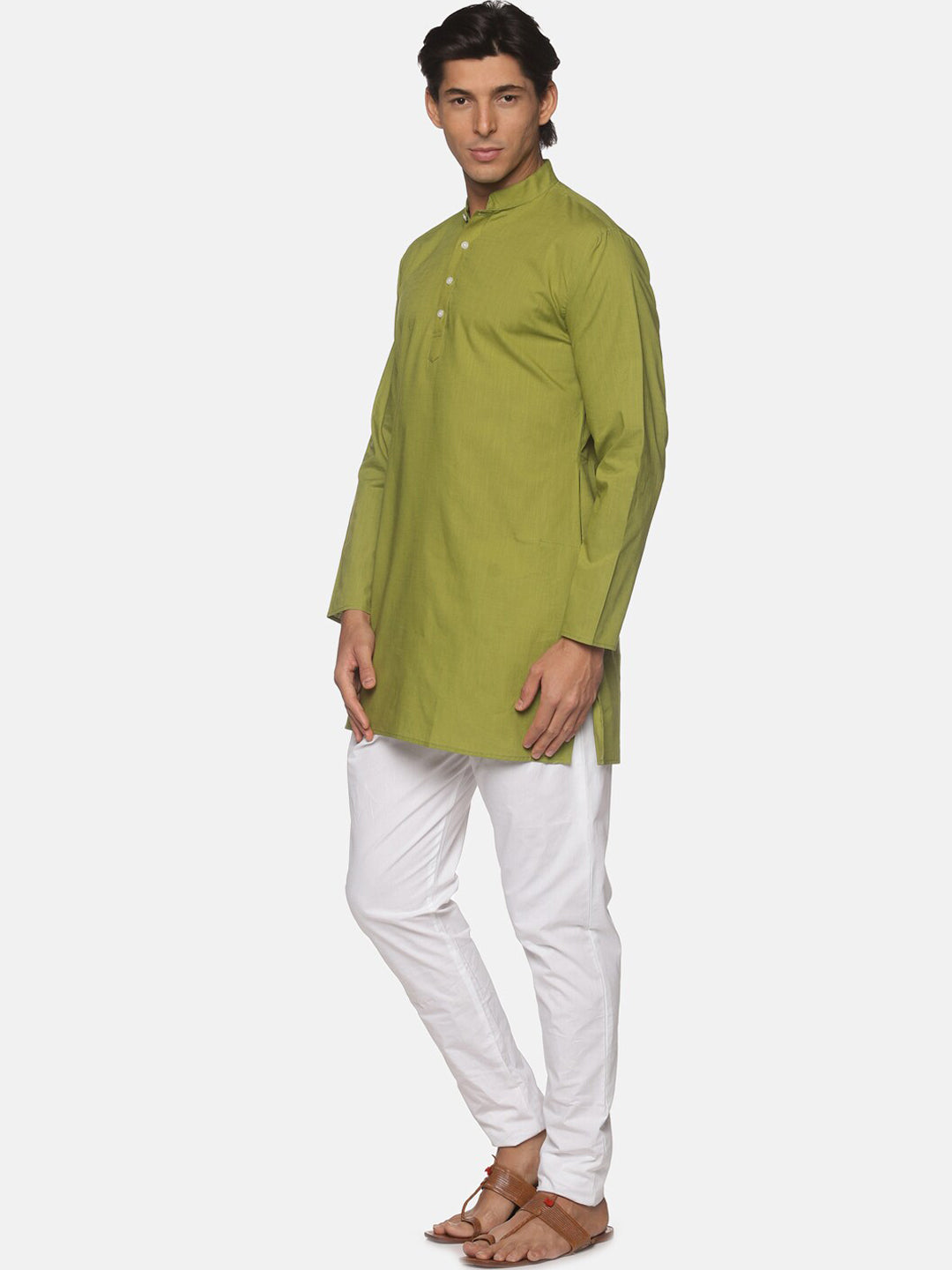 Sethukrishna Men Green Pure Cotton Kurta with Pyjamas | Grocsy