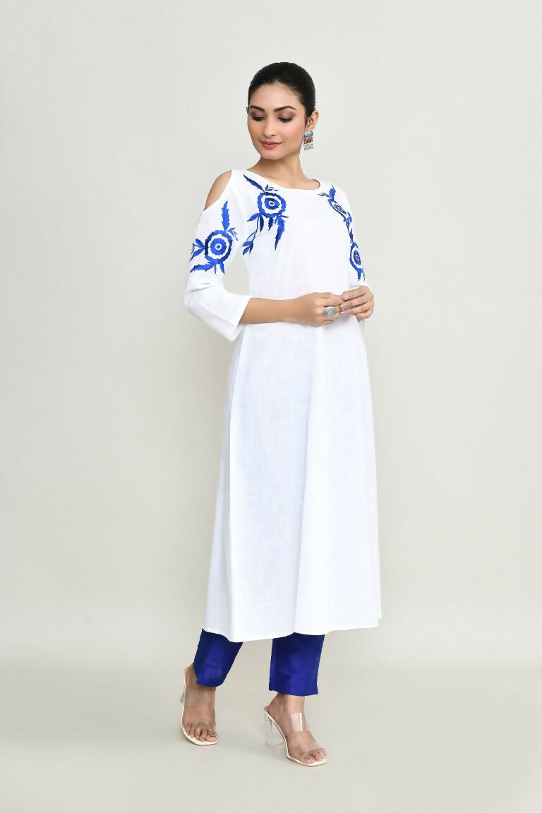Joban Fashion White Rayon Kurta Set | Grocsy