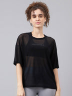 MKH Typography Printed Relaxed Fit Sheer Dri-FIT T-shirt | Grocsy