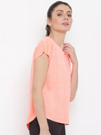 MKH Women Orange Dri-FIT Sports T-shirt | Grocsy