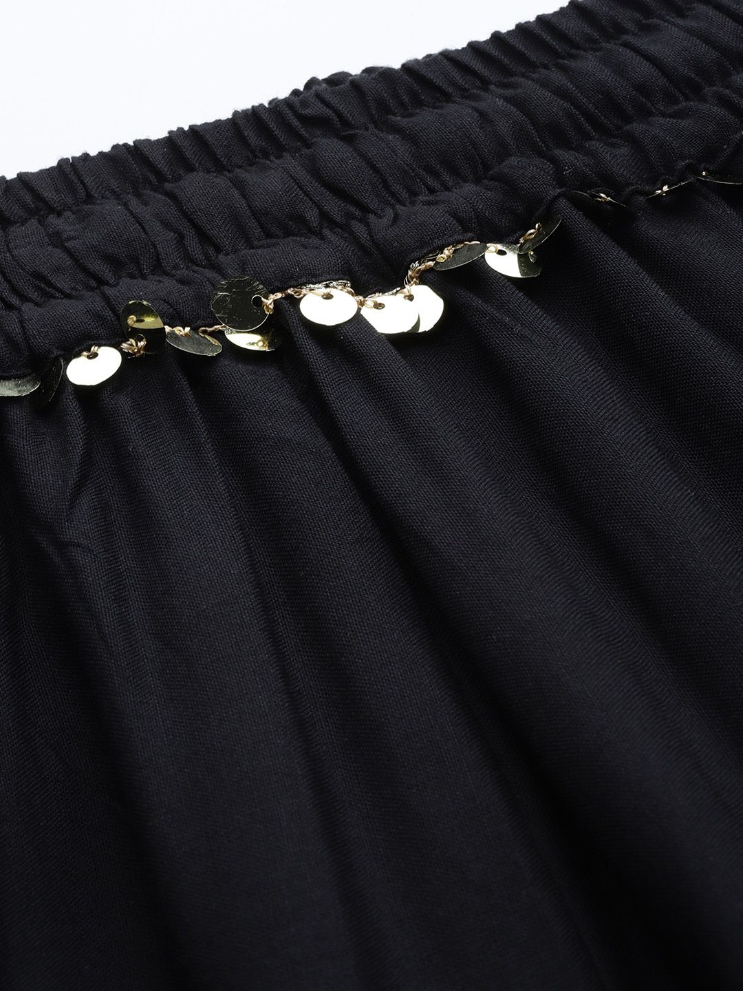 TAG 7 Women Black & Maroon Solid Flared Palazzos | Grocsy