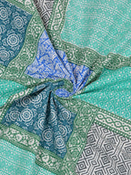 LIVING ROOTS Blue & Green Jaipur Printed 210 TC King Bedsheet with 2 Pillow Covers | Grocsy