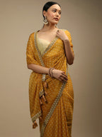 Sangria Bandhani Printed Beads and Stones Saree | Grocsy