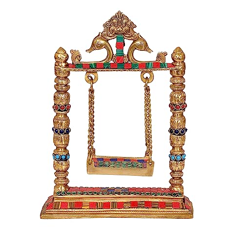 AONA Brass Swing Jhula for Ladoo Gopal Idol Statue | Grocsy