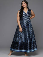 Ahalyaa Women's Traditional wear Ethnic Dress - Blue | Grocsy