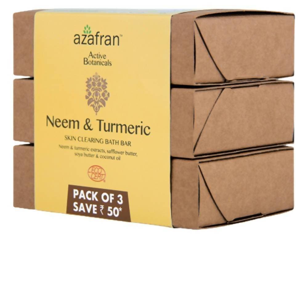 Azafran Active Botanicals Neem & Turmeric Skin Clearing Bath Bar | Grocsy