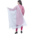 A R Silk White Color Regular Dupatta Cota Cotton Dupattas and Chunnis | Grocsy