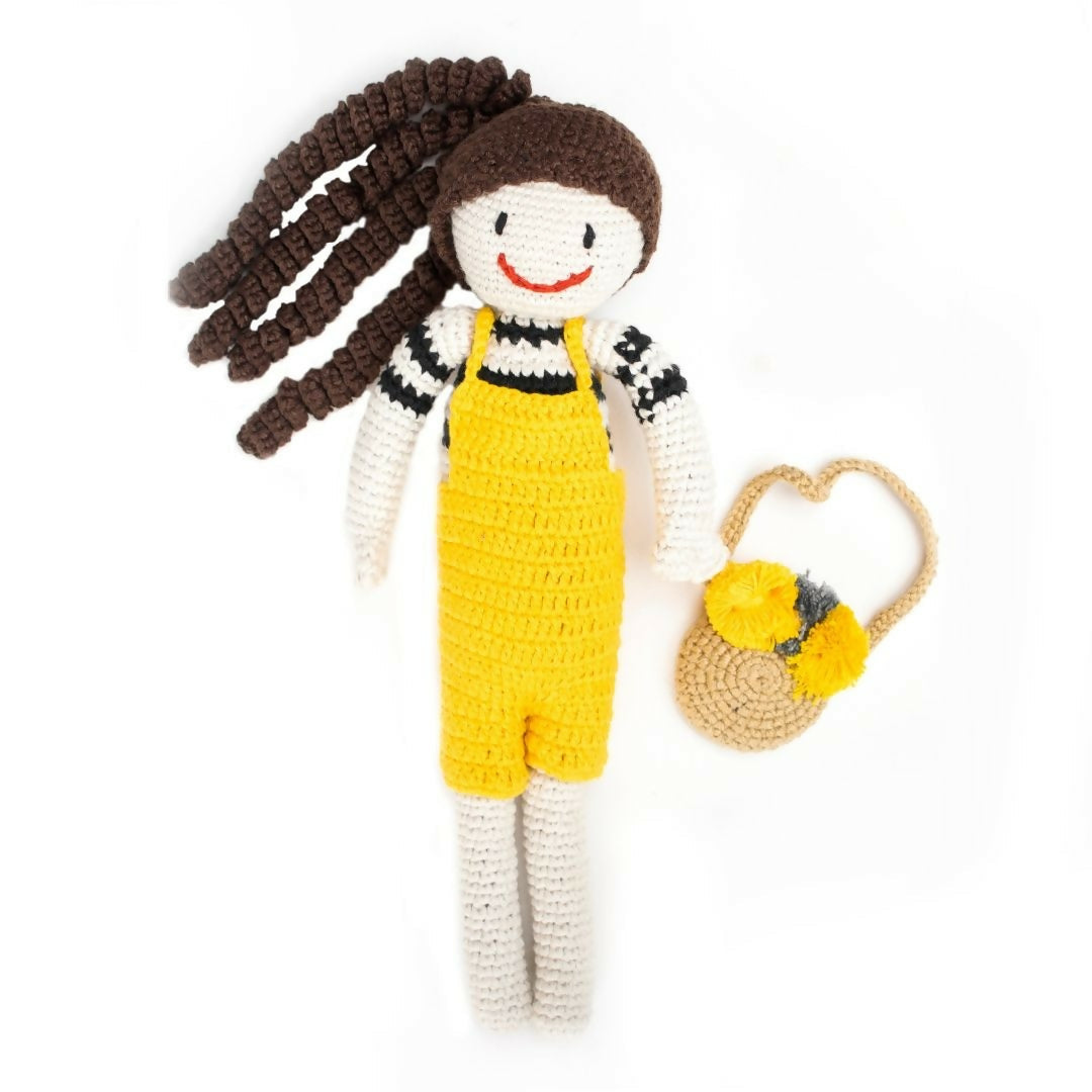 Nesta Toys Handmade Crochet Doll for Kids (11 Inch), Amigurumi Stuffed Toy | Grocsy