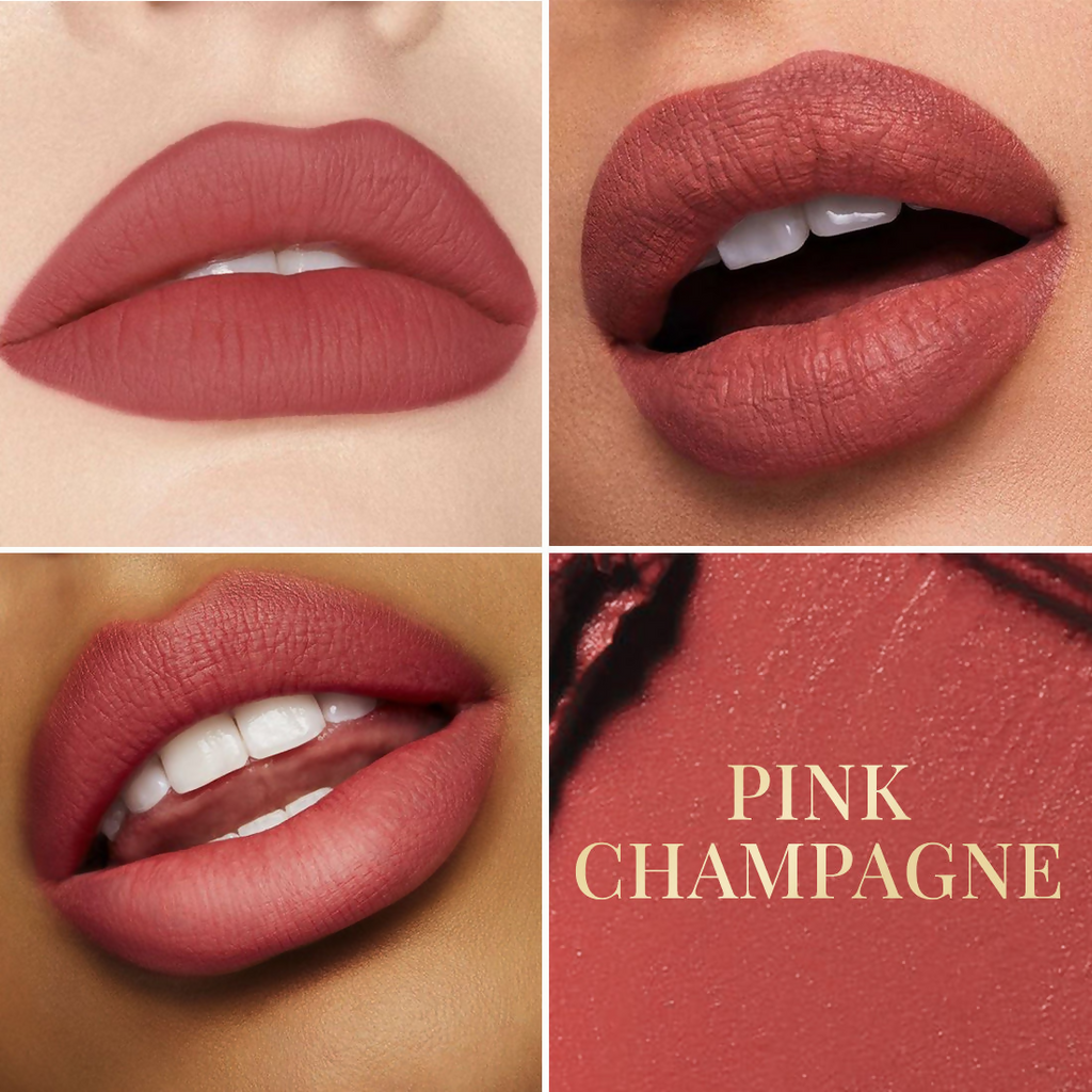 mCaffeine Shades Creamy Matte Kiss Bullet Lipstick Moisturizing Lightweight - Pink Champagne | Grocsy