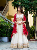 Lehenga Mart Designer Indian Wedding Lehenga Choli-White | Grocsy
