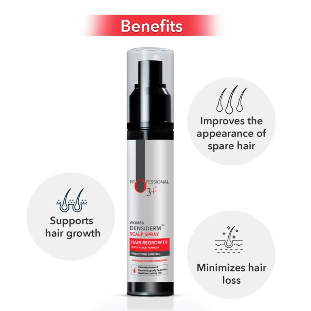 Professional O3+ Women Densiderm Hair Growth Scalp Serum Spray For Anti Hair Loss With Ginseng | Grocsy