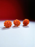 Inhanns Rangmani Crystal Duo – Adjustable Ring + Statement Earrings Set - Orange | Grocsy