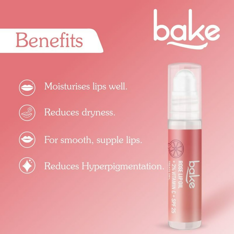Bake 2% Vitamin C Tinted Rose Lip Oil Spf 25 Pa+++ | Grocsy