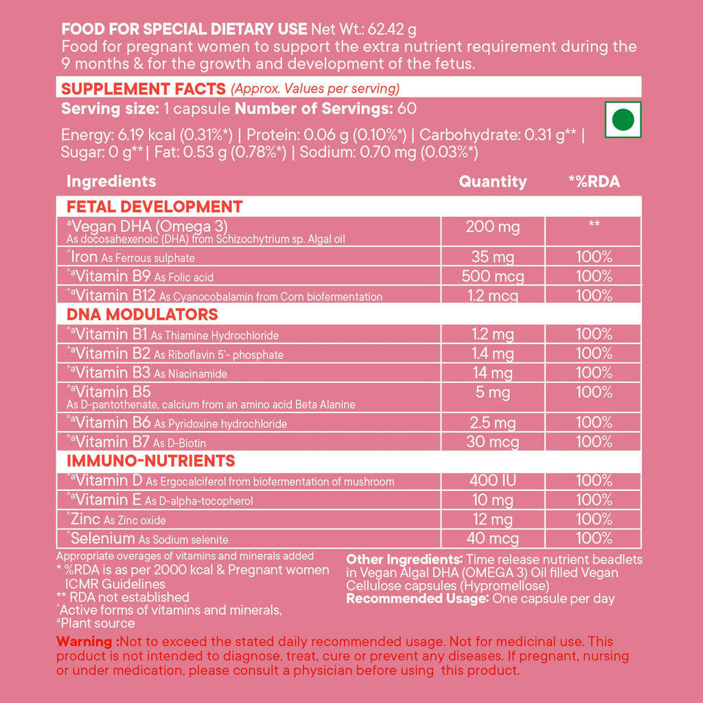 Wellbeing Nutrition Slow | Prenatal Capsules | Grocsy
