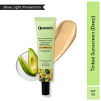 Quench Vitamin E Tinted SPF 50 Sunscreen PA+++ with both Mineral & Chemical Actives (Deep) | Grocsy