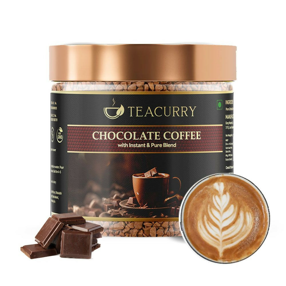 Teacurry Chocolate Instant Coffee Powder - Arabica Freeze Dried Coffee for Instant Hot & Cold Coffee | Grocsy