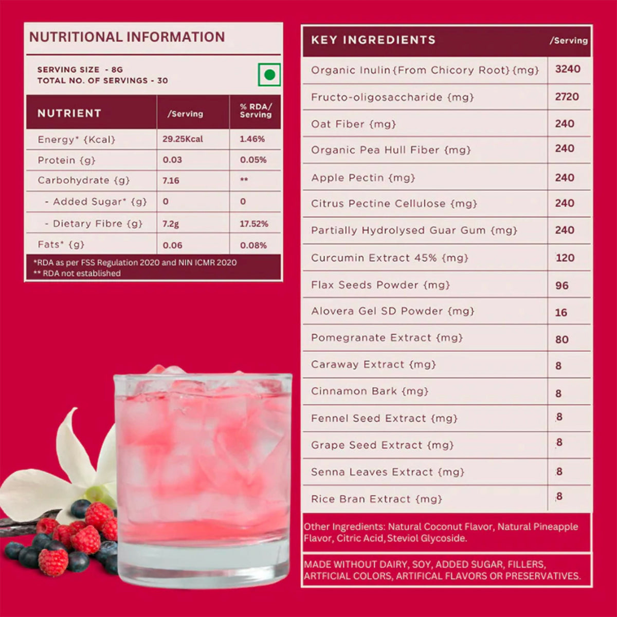 Wellbeing Nutrition Daily Fiber Powder - Vanilla Berry & Pina Colada Combo | Grocsy