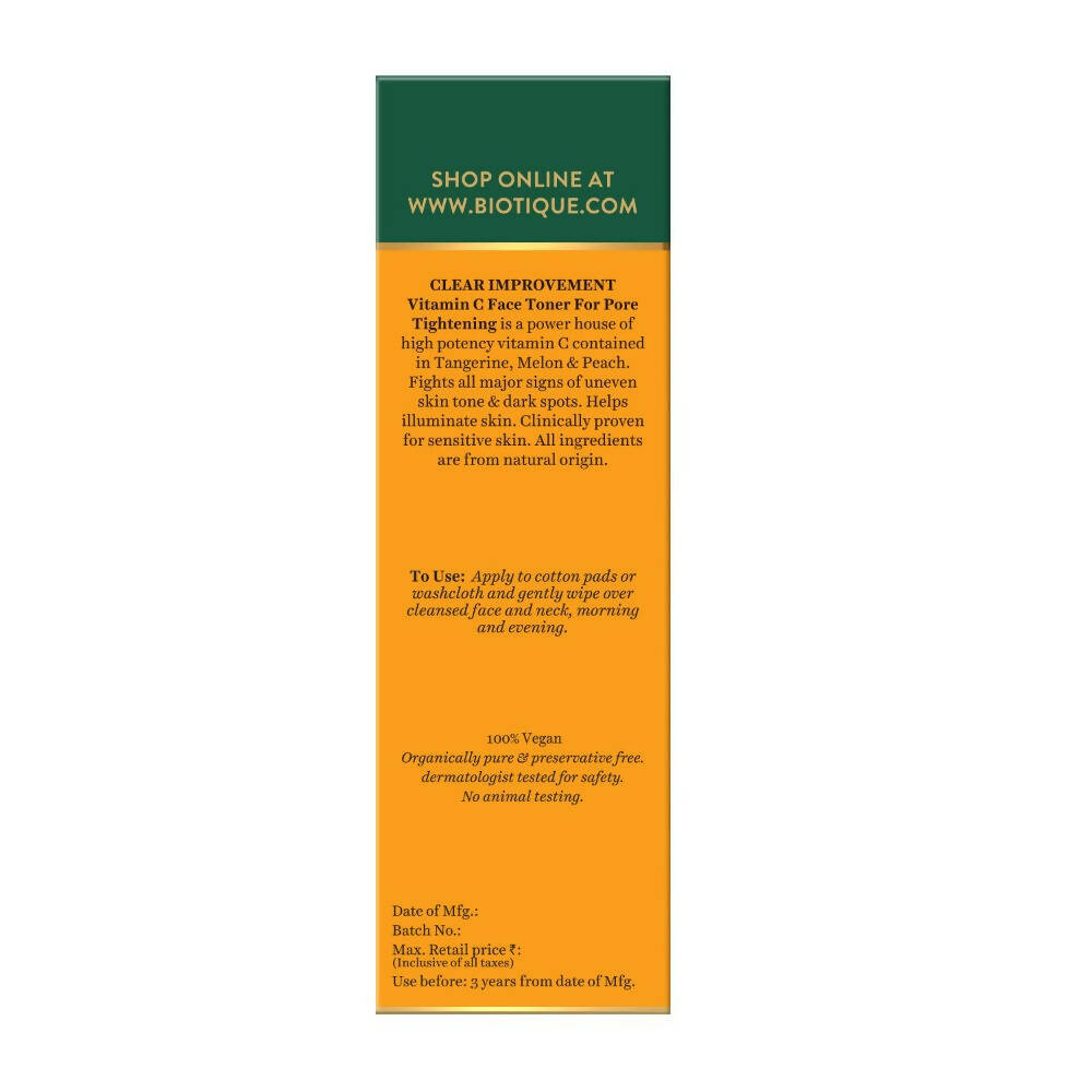 Biotique Advanced Organics Clear Improvement Vitamin C Face Toner | Grocsy