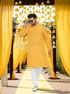 Even Apparels Pure Cotton Yellow Kurta - Yellow | Grocsy