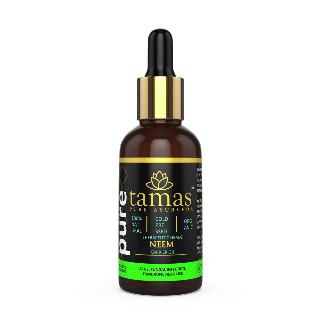 Tamas Pure Ayurveda 100% Organic Neem Cold Pressed Carrier Oil- USDA Certified Organic- 30ML | Grocsy