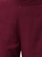 FIORRA Women's Purple Poly Crepe A-Line Kurta Pant With Dupatta | Grocsy