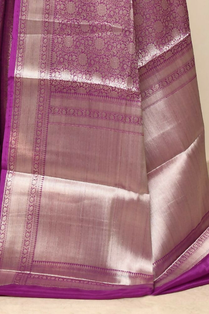 Joban Fashion Lavender Saree Georget Solver Brocket | Grocsy