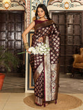 Shree Shyam Fashion Maroon Silk Saree | Grocsy