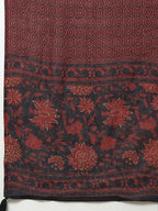 Miravan Women's Cotton Floral Print Straight Kurta Sharara And Dupatta Set | Grocsy