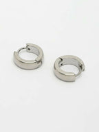 NVR Men's Silver Plated Hoop Earrings | Grocsy