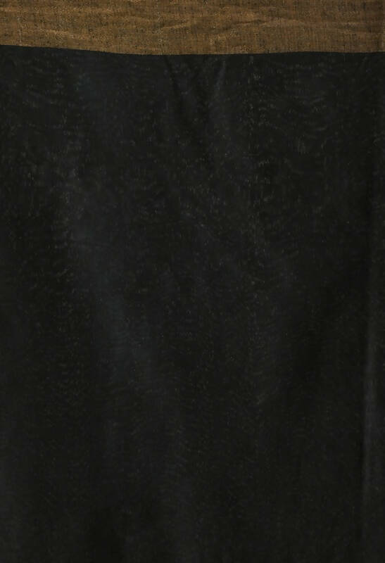Mominos Fashion Moeza Black Bhagalpuri Handloom Silk Jay Shree Saree with unstitched Blouse piece | Grocsy