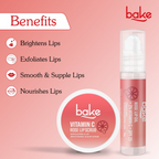 Bake Vitamin C Rose Lip Kit With Lip Balm SPF 25 & Lip Scrub For Dark & Pigmented Lips | Grocsy