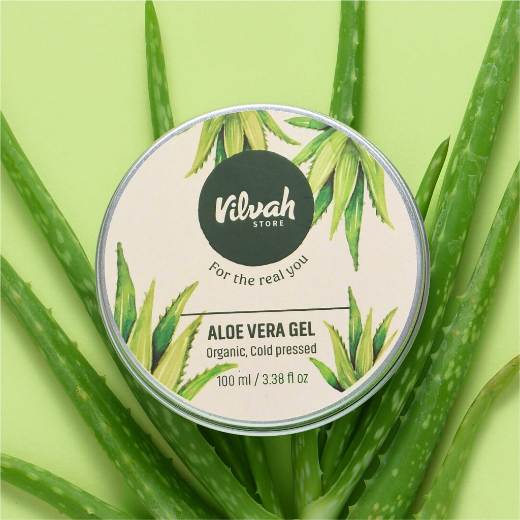 Vilvah Store Aloe Vera Gel (Multi-Purpose Skin & Hair Care) | Grocsy