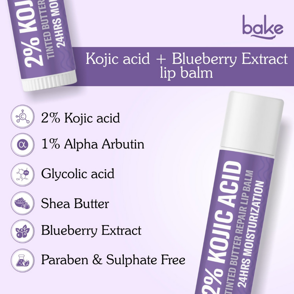 Bake 2% Kojic Acid Tinted Butter Brightening Lip Balm | Grocsy
