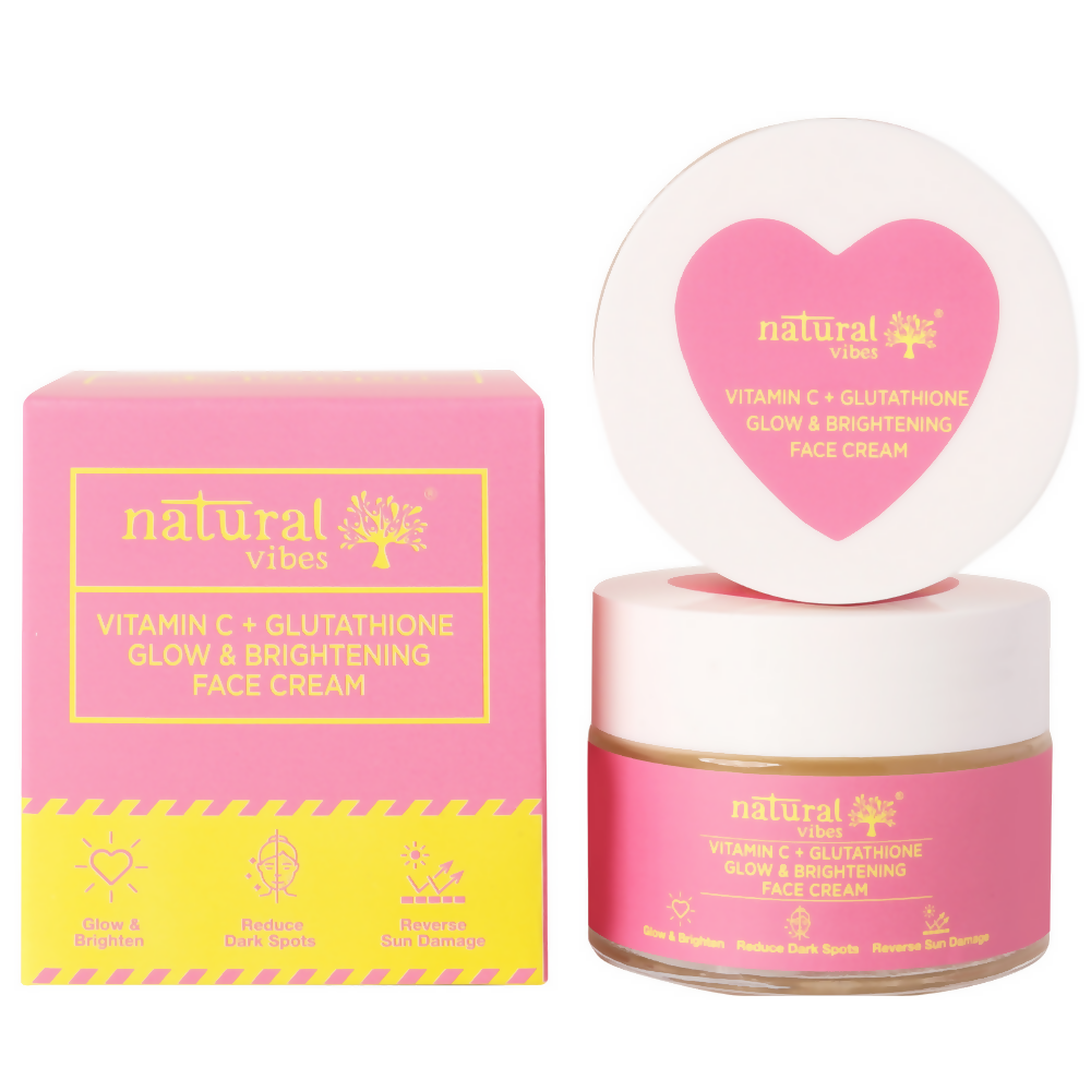 Natural Vibes Vitamin C + Glutathione Glow & Brightening Face Day & Night Cream | Grocsy