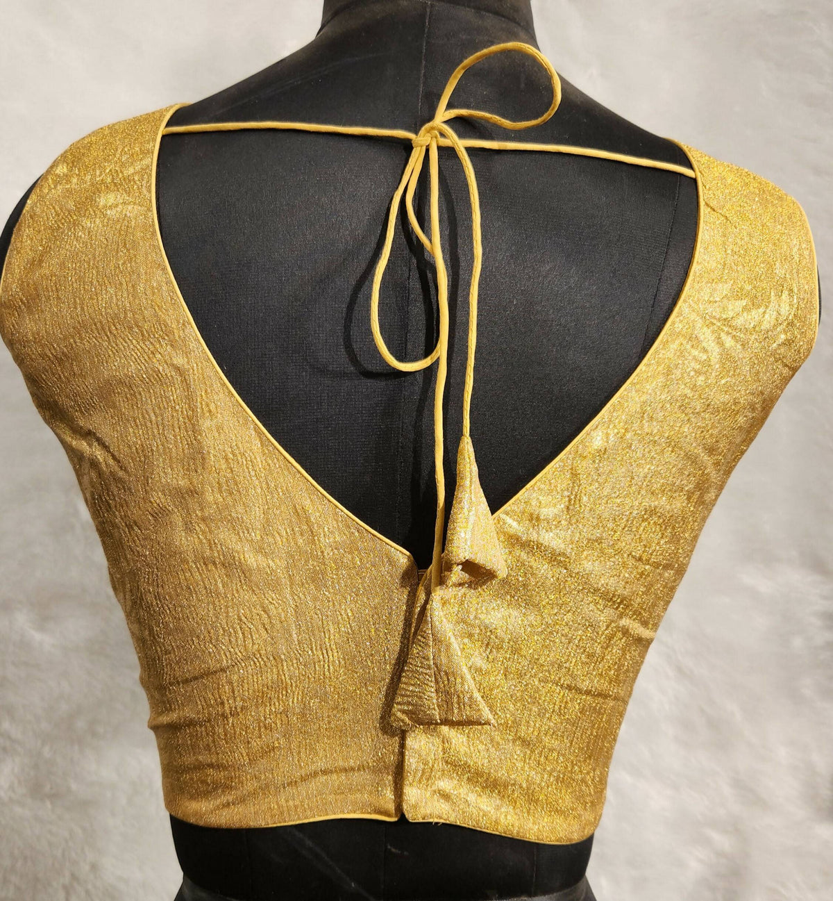Kia Fashions Gold Crush Tissue Self Design Readymade Blouse | Grocsy