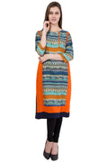 Women's Multi Round Neck Multi Print Kurti - G & A Apparels | Grocsy