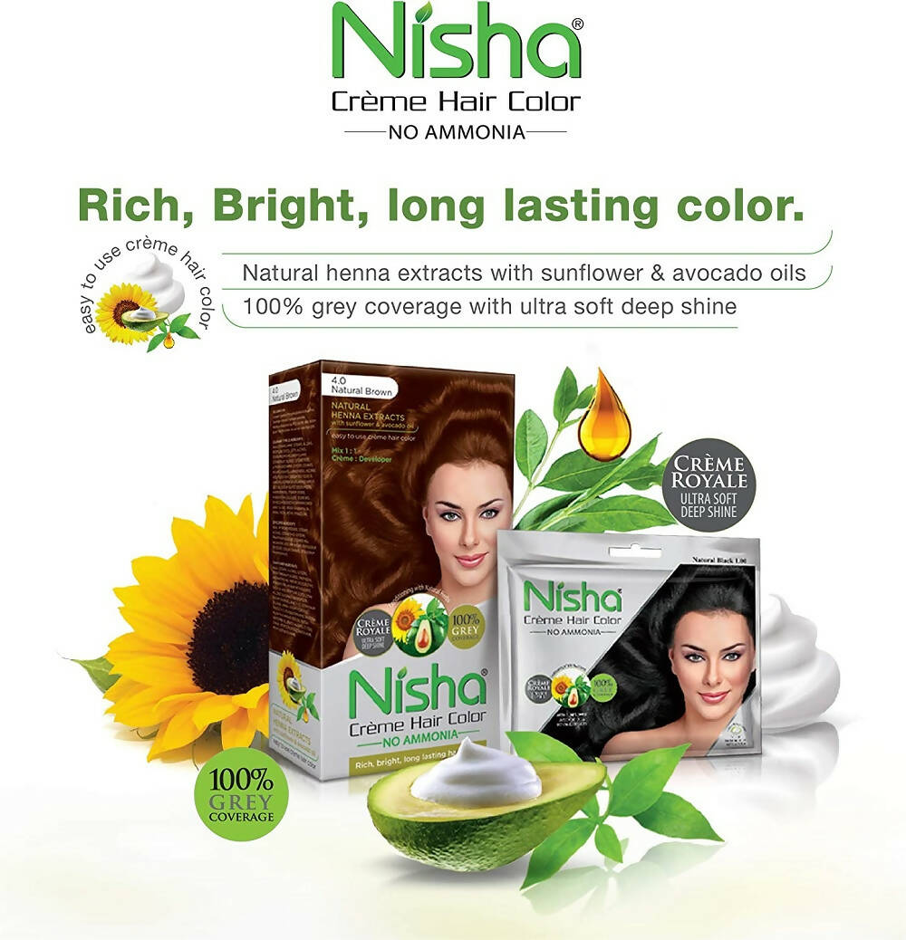 Nisha Creme Hair Color Mahogany | Grocsy