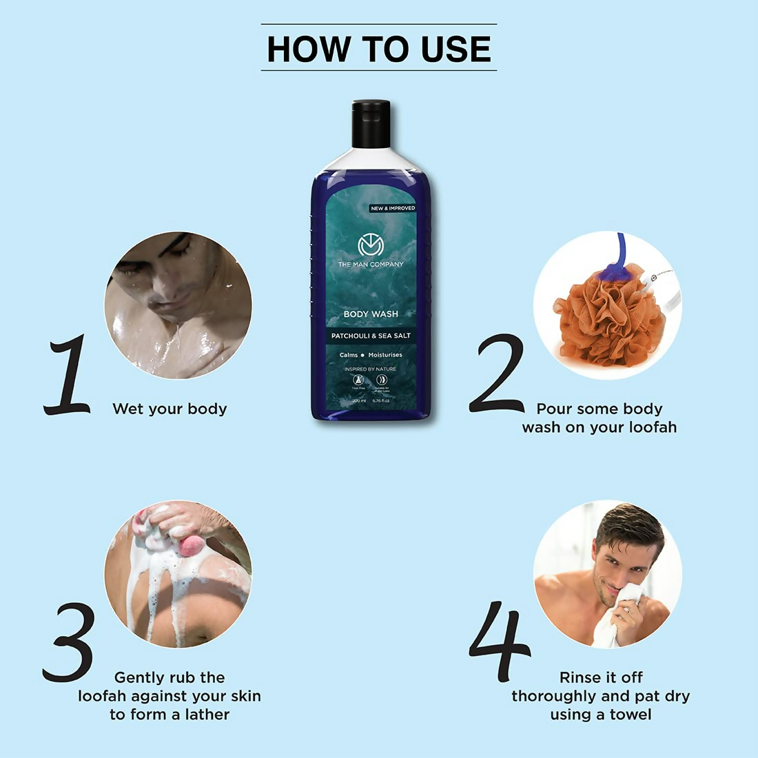 The Man Company Patchouli & Sea Salt Perfumed Body Wash | Grocsy